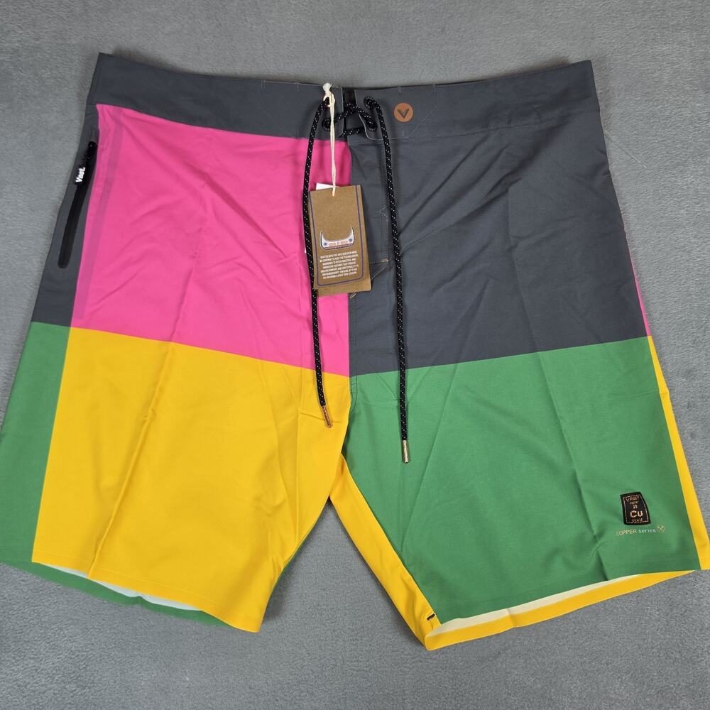 VAST Copper Series Board Shorts Men's Size 36 Color Block Surf Swim Trunks NWT